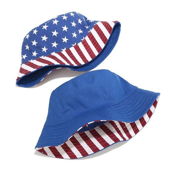 4th of July-Patriotic Bucket Hat American Flag Hat - Picture 2 of 4